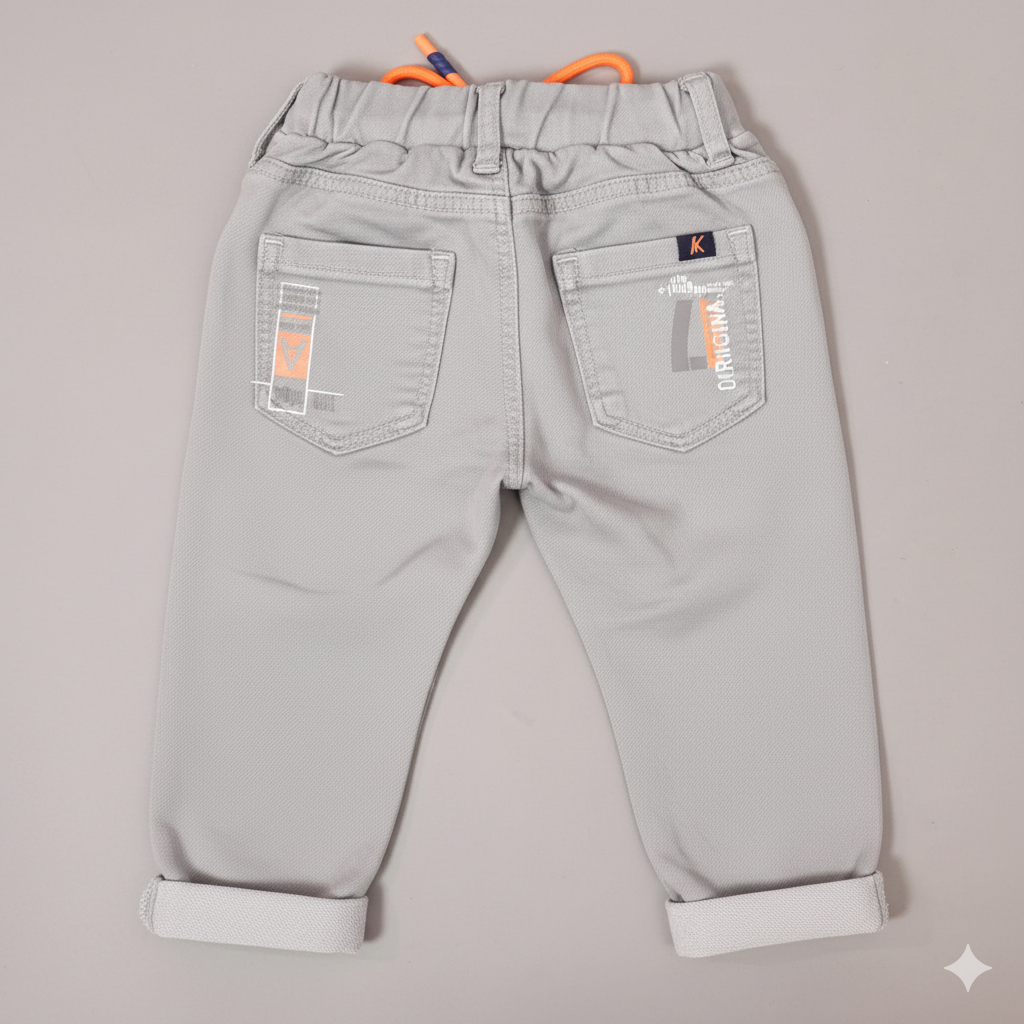 Kids Stylish Grey Cotton Pant - Image 2